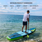 Seaseesup Inflatable Paddle Board Stand Up Paddleboards, 11 Paddle Boards For Adults With Sup Accessories, Double Action Pump, I