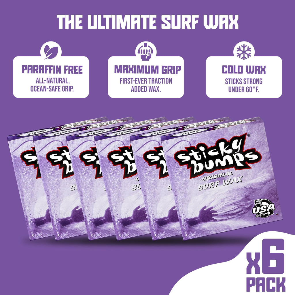 Sticky Bumps Surfboard Wax 6 Pack Cold