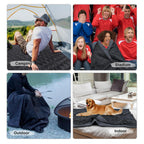 Redcamp Large Camping Blanket With Sherpa Lining, Cold Weather Warm Outdoor Blanket Windproof For Camping Stadium, Machine Washa