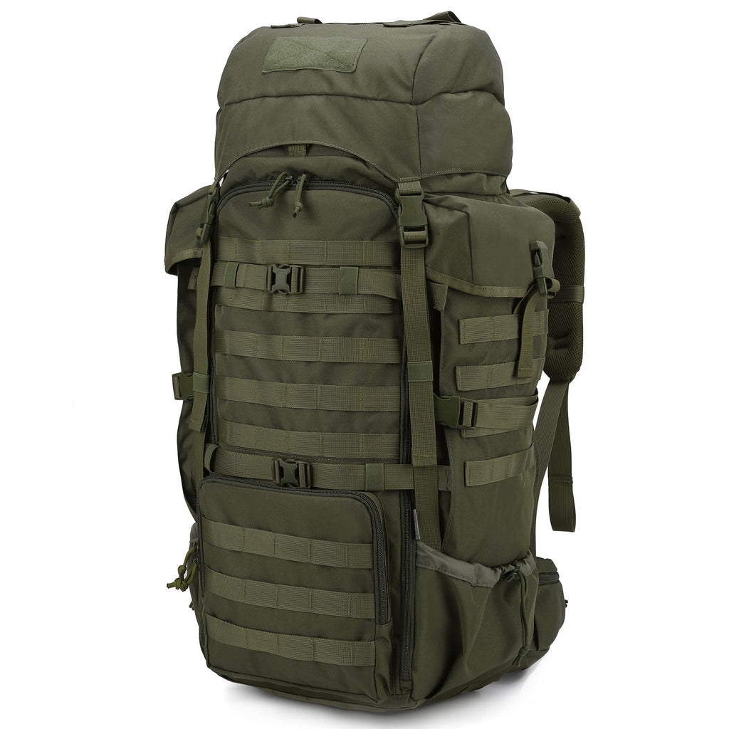 Mardingtop 70L Hiking Internal Frame Backpacks With Rain Cover Army Green