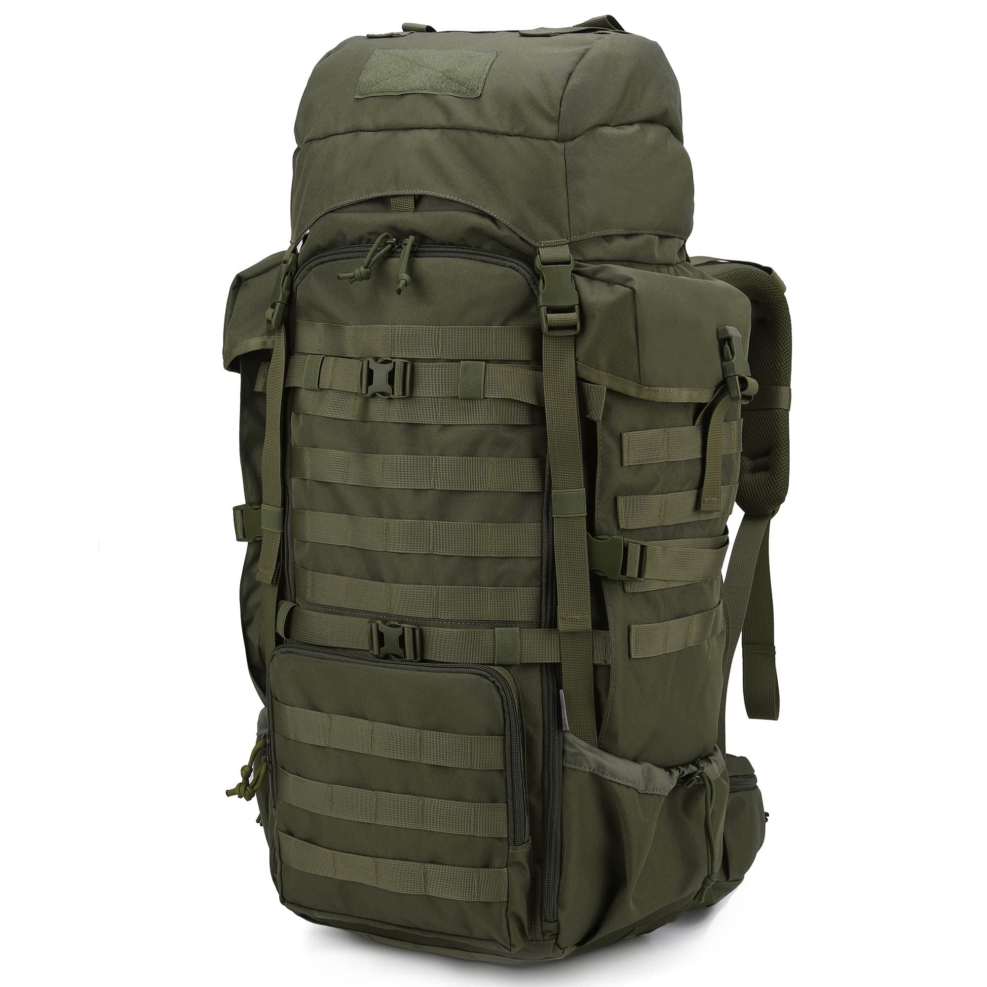 Mardingtop 70L Hiking Internal Frame Backpacks With Rain Cover Army Green