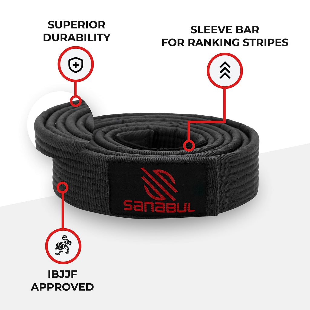 Sanabul Brazilian Jiu Jitsu Bjj Pro Belts (Black, A0)