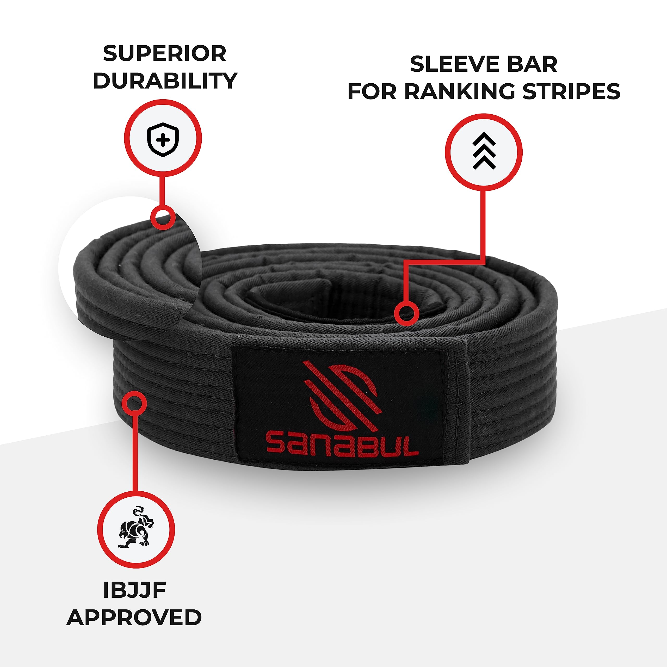 Sanabul Brazilian Jiu Jitsu Bjj Pro Belts (Black, A0)
