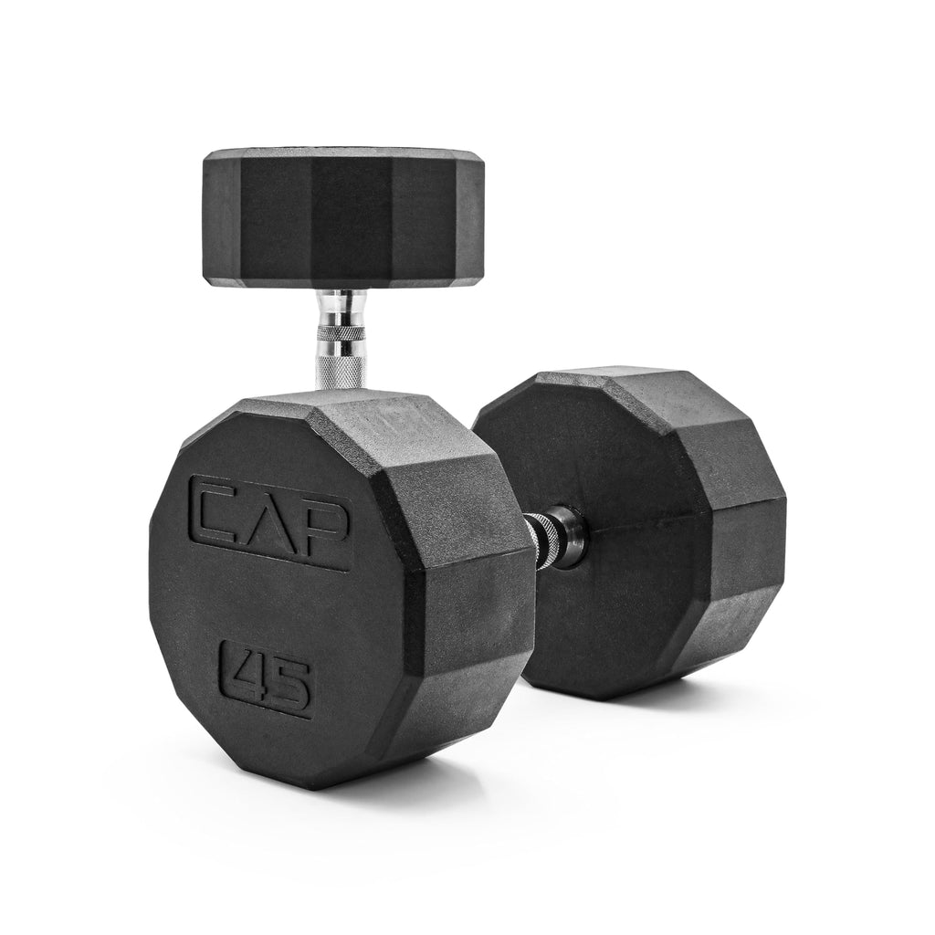 CAP Barbell 12-Sided Coated Dumbbell with Chrome Handle, Pair, 45 LB