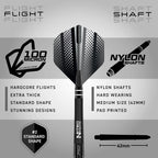 Red Dragon Razor Edge Black 24G Tungsten Darts With Flights And Stems