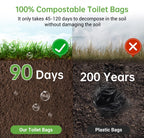 50 Portable Toilet Bags For Camping, 8 Gallon 1.3 Mil Thickened Compostable Toilet Replacement Bags For Portable Potty, Trash Ba