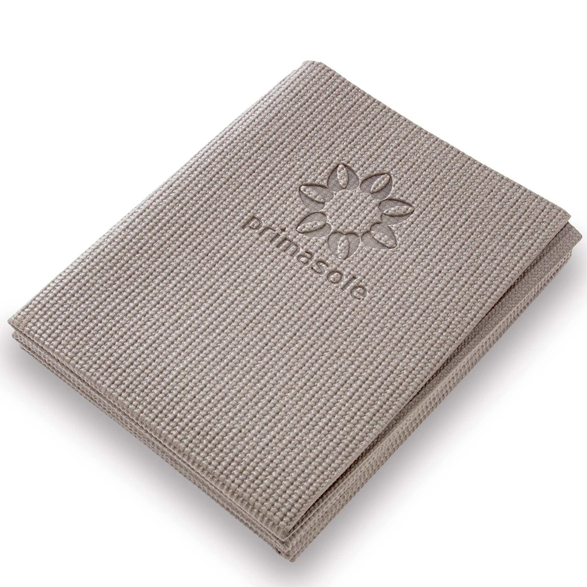 Primasole Folding Yoga Travel Pilates Mat Foldable Easy To Carry To Class Beach Park Travel Picnics 4Mm Thick Earth Brown Gray C