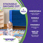 Sprogs Heavy Duty Childrens Standard 52''L Stackable Daycare Cots For Preschool Kids Sleeping, Resting, And Naptime, Spg-021-5,