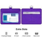 Wisdompro 2-Sided Pu Leather Id Badge Holder With 1 Id Window And 1 Card Slot And 1 Piece 23 Inch Adjustable Polyester Detachabl