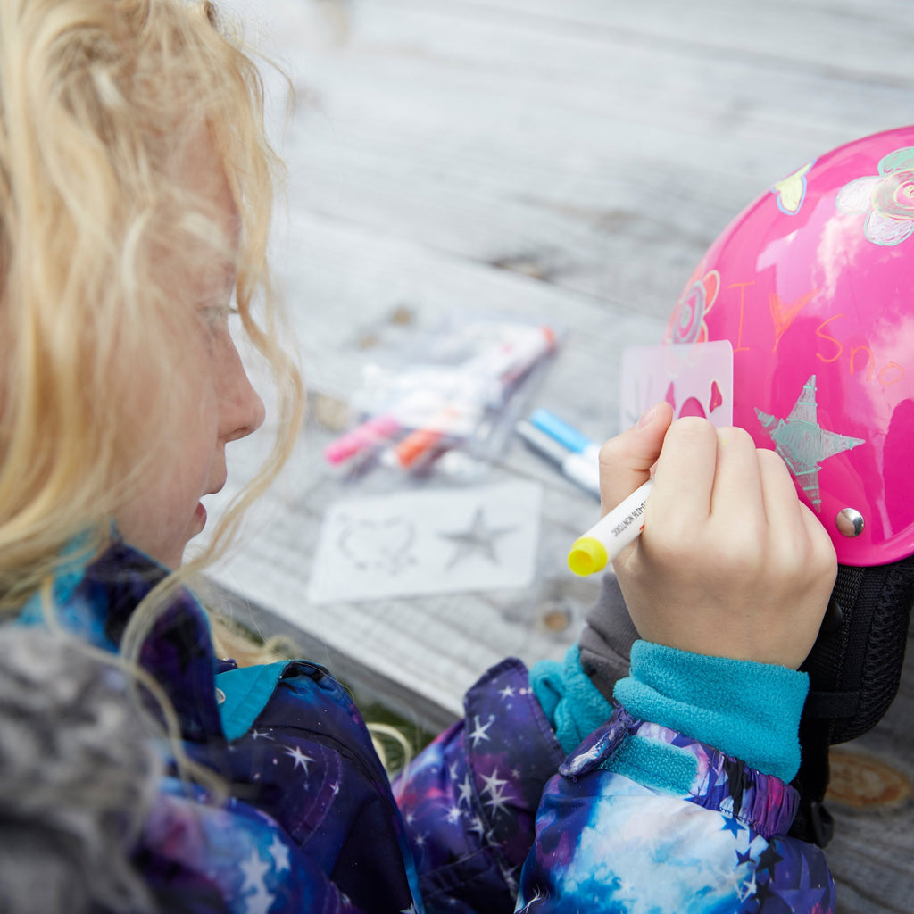 Wipeout Dry Erase Kids Helmet For Bike, Skate, And Scooter, Neon Zest, Ages 5+
