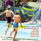 Hydrocomfy Kids Swim Goggles 4-7, Swimming Goggles Kids, Green Dino Swimming Goggles For Kids/Toddlers/Youth