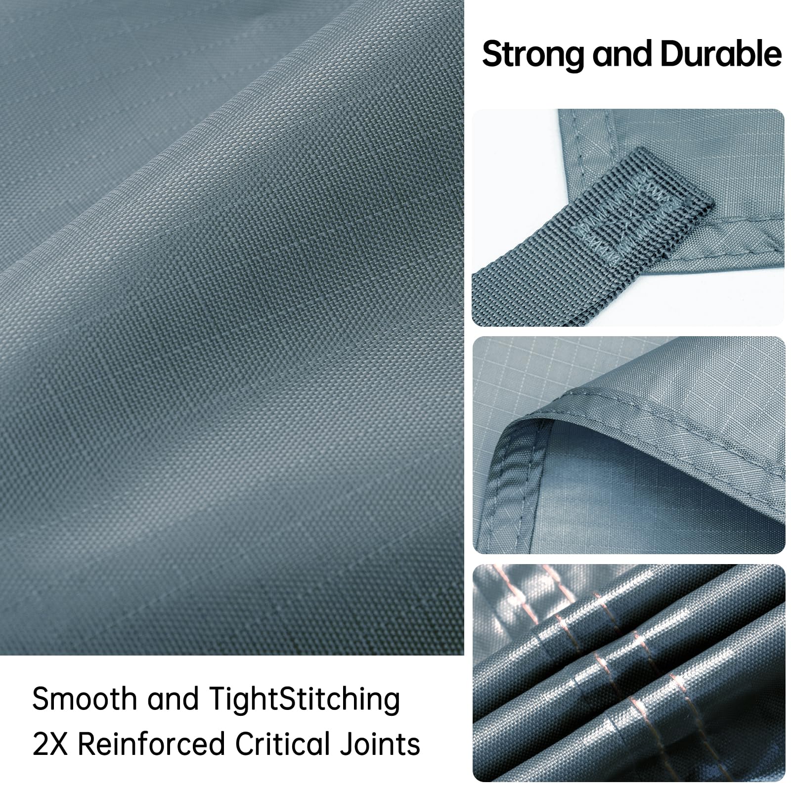 Free Soldier Camping Tarp Waterproof Portable Multifunctional Outdoor Traveling Awning Backpacking Shelter Rain Tarp (Blue Gray