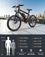Totguard Electric Bike, Bike For Adults 26'' Ebike With 350W Motor, 19.8Mph Mountain Lockable Suspension Fork, Removable 36V/10.