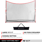 Practice Golf Hitting Net By Day 1 Sports - Large 10X 7- Portable Carry Bag - Indoor Or Outdoor Use - Quick And Easy Assembly -