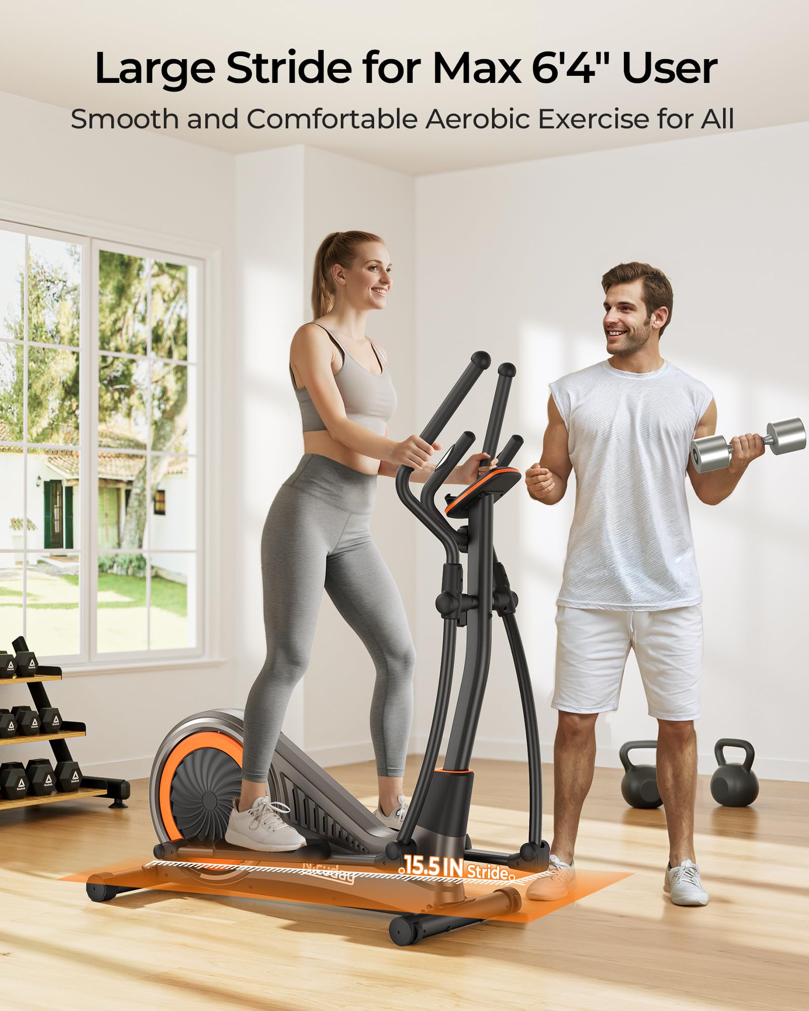 Niceday Elliptical Machine, Cross Trainer With Hyper-Quiet Magnetic Driving System, 16 Resistance Levels, 400Lb Weight Limit