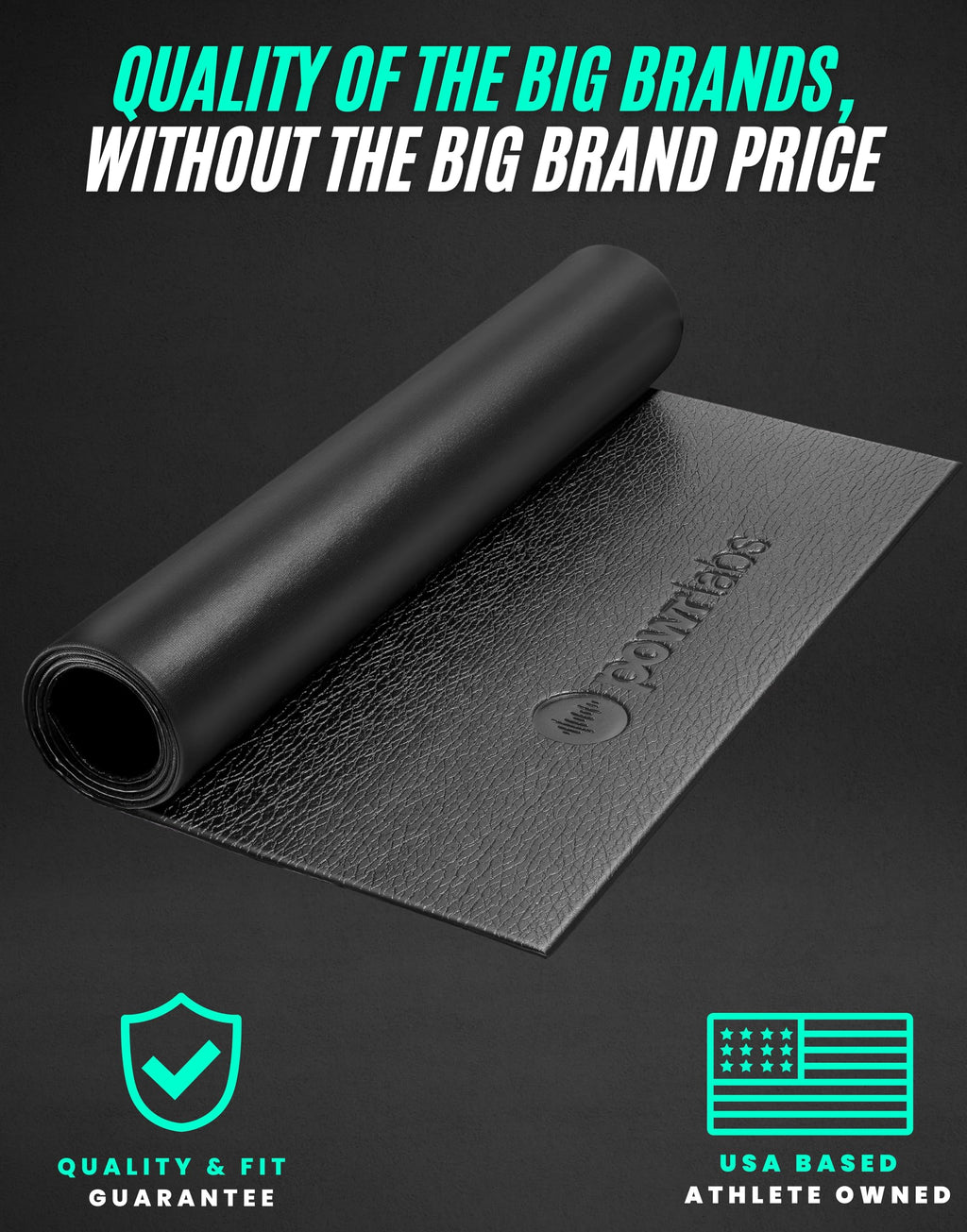 Powr Labs Bike Mat Compatible With Peloton, Treadmill, Exercise Equipment, Elliptical, Walking Pad, Indoor Bike Trainers, Home G