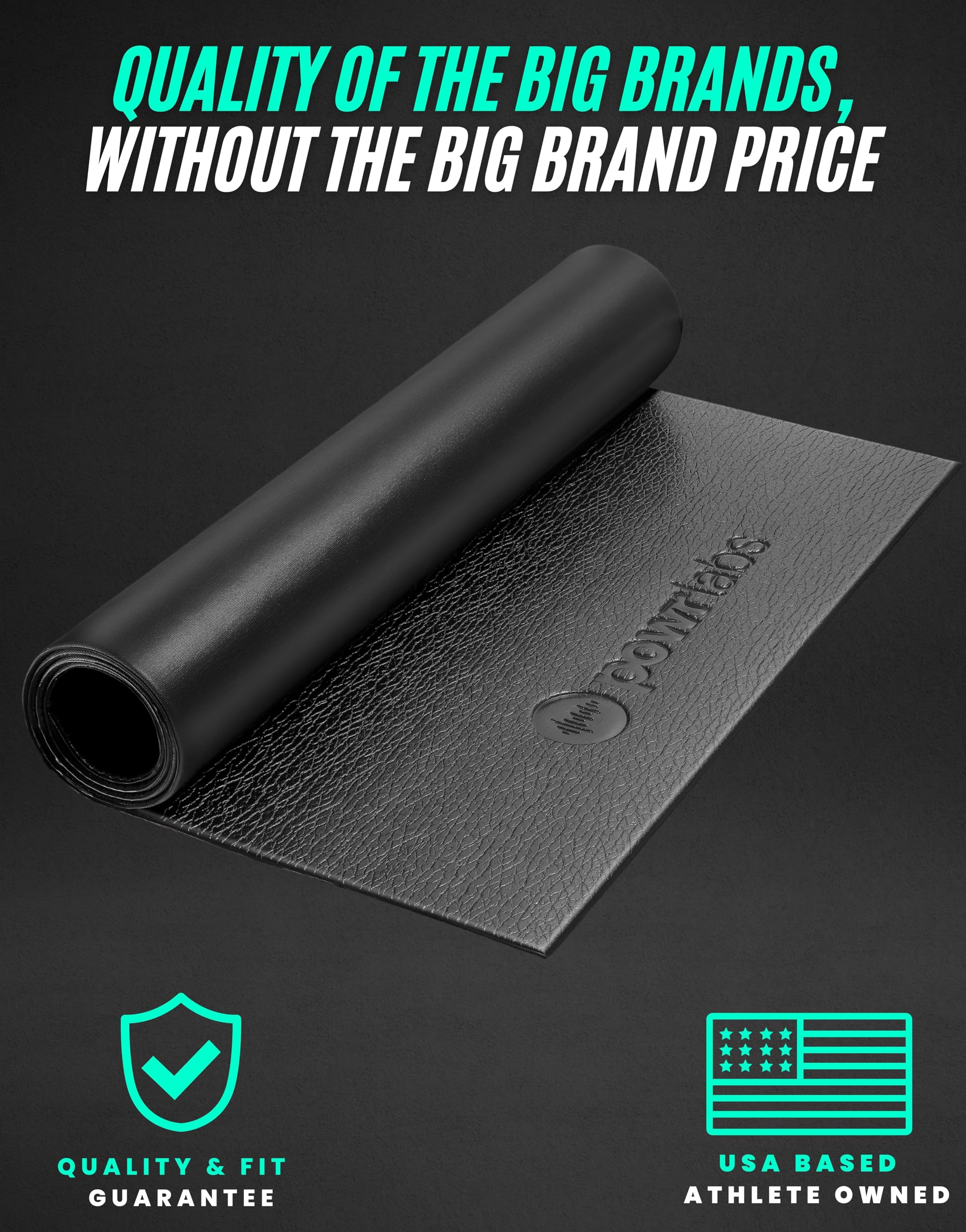 Powr Labs Bike Mat Compatible With Peloton, Treadmill, Exercise Equipment, Elliptical, Walking Pad, Indoor Bike Trainers, Home G