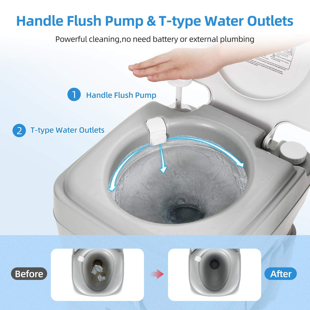 Yitahome Portable Sink And Toilet, 17 L Hand Washing Station & 5.3 Gallon Flush Potty,For Outdoor,Camping, Rv, Boat, Camper, Tra