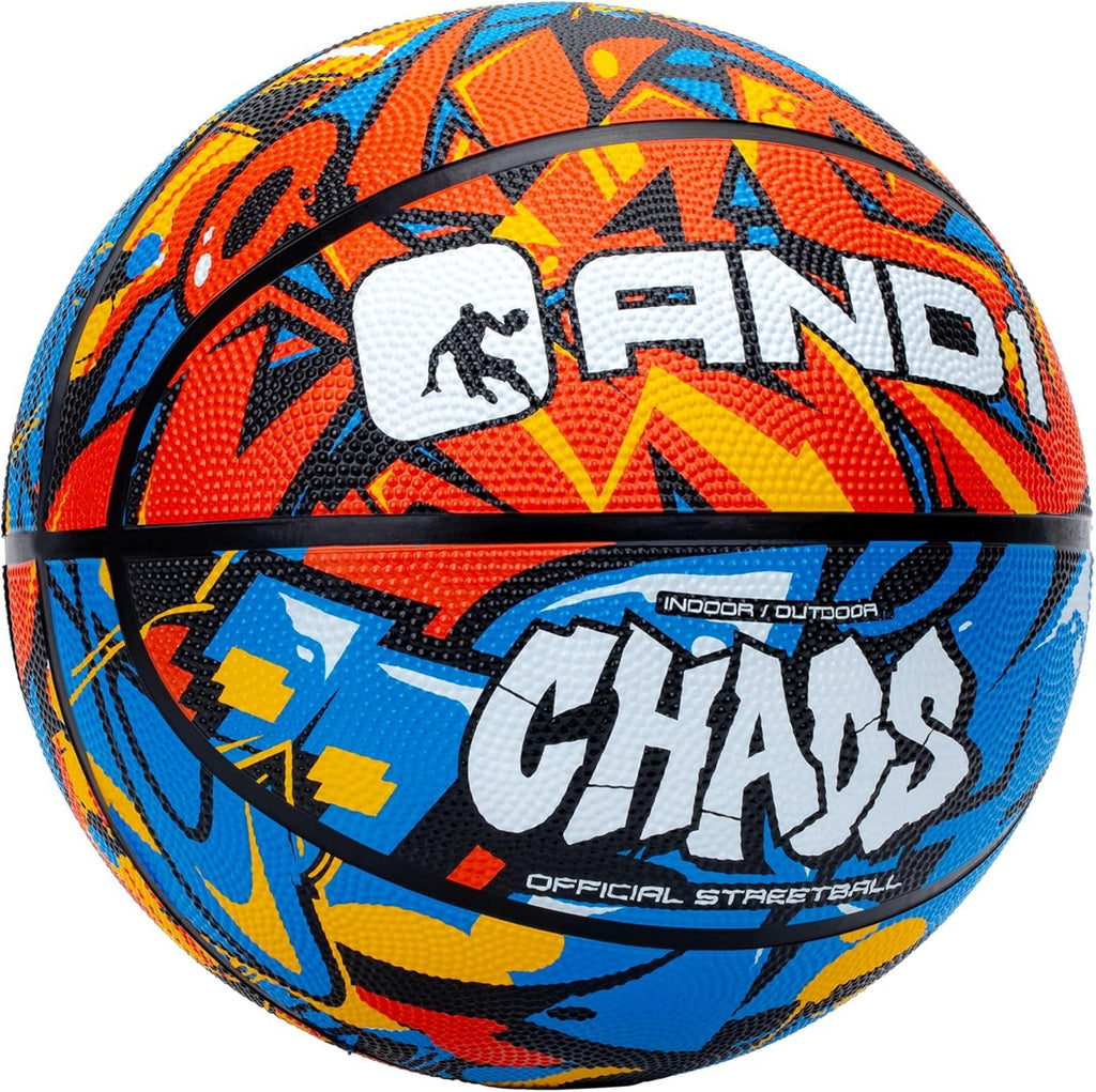 AND1 Chaos Rubber Basketball: Official Regulation Size 7 (29.5 inches) Rubber Basketball - Deep Channel Construction Streetball,