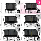 JoyBerri Trampoline Outdoor - ASTM Certified Safe, 8Ft, 10Ft, 12Ft, 14Ft, 15Ft, 16Ft Recreational Trampoline for Kids and Adults