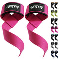 FITFIV Lifting Straps for Weightlifting, Lifting Wrist Straps for Gym Strength Training, Neoprene-padded Wrist Cushion - Men & W