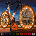 Activ Life Bike Wheel Lights - 2-Pack, Orange - Led Spoke & Tire Clip-On With Silicone Mount - 360 Visibility & Flashing Mode Fo