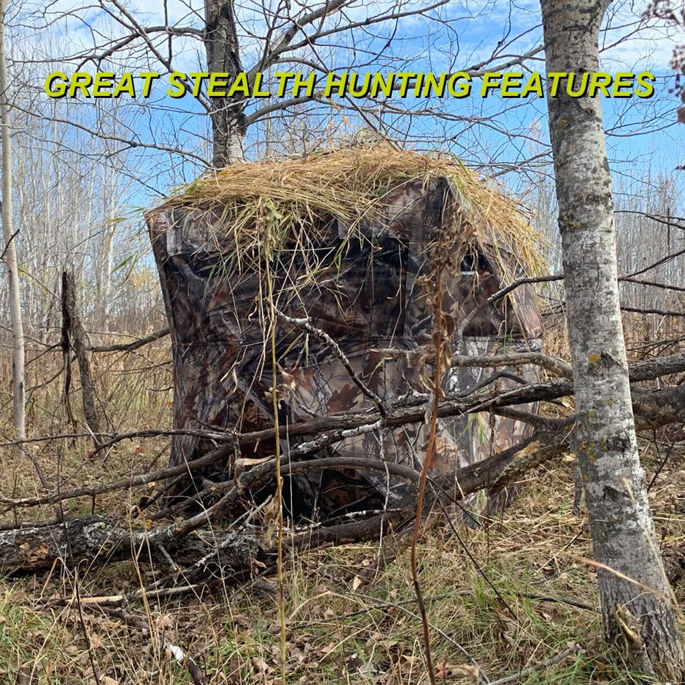 Thunderbay Spur Collector 2 Person Hunting Blind, Portable Ground Blind With Silent Sliding Window, Portable Durable Hunting Ten