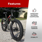 Fincci Pair 26X4.0 Fat Bike Tires 100-559 Foldable Fat Tires For Road Mountain Mtb Mud Dirt Offroad Bike Bicycle - Pack Of 2