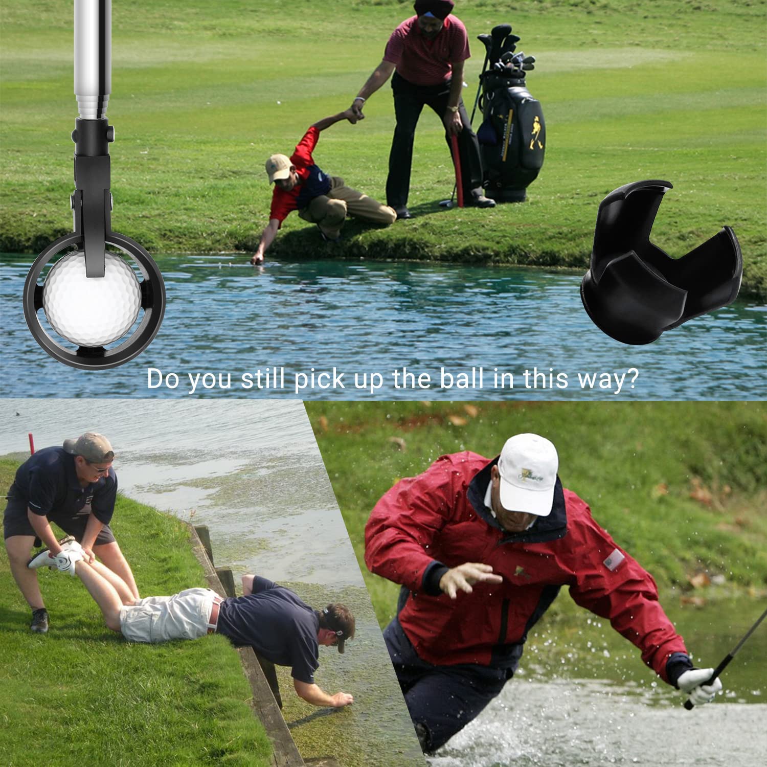 Prowithlin Golf Ball Retriever, Stainless Telescopic Extendable Balls Retrievers For Water W/Golf Balls Pick Up Retriever Grabbe