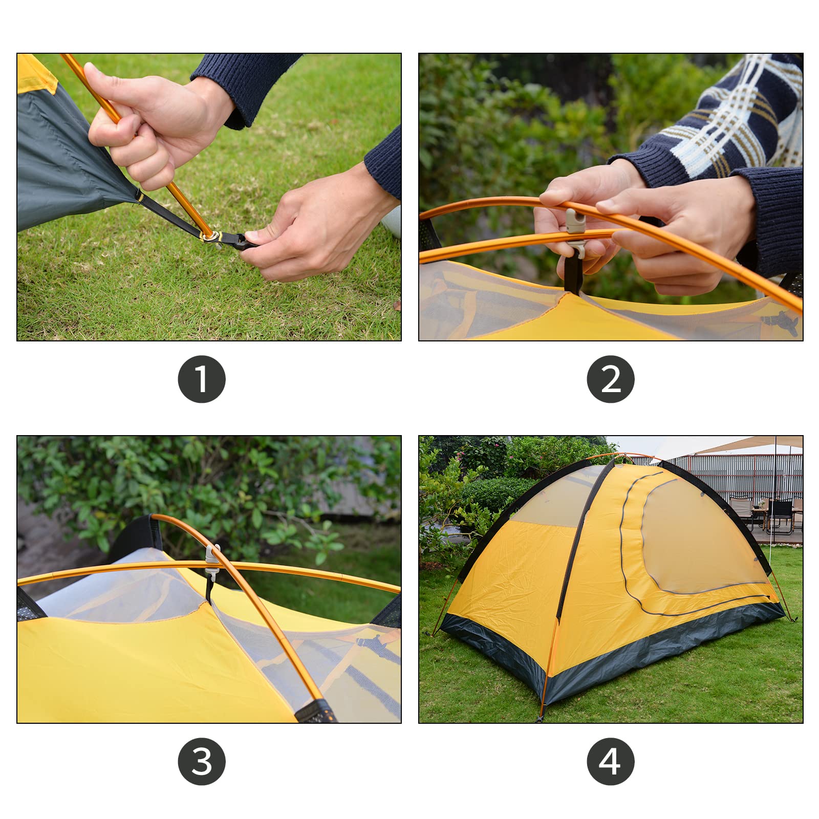 Geertop Portable Aluminum Replacement Tent Poles For 2 Person Tent Ultralight Aluminium Rods For Camping Hiking Backpacking