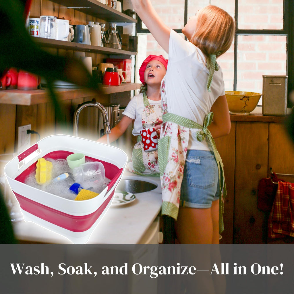 Gimwa Collapsible Dish Basin, Wash Basin For Baby Bottles, Foldable Wash Tub For Kitchen, Rv Camping Sink, Outdoor Kitchen, Stur