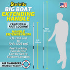 Star Brite Big Boat Extending Handle 5'-10' - Fits Quick-Connect Accessories - Floats - Made In Usa (040005)