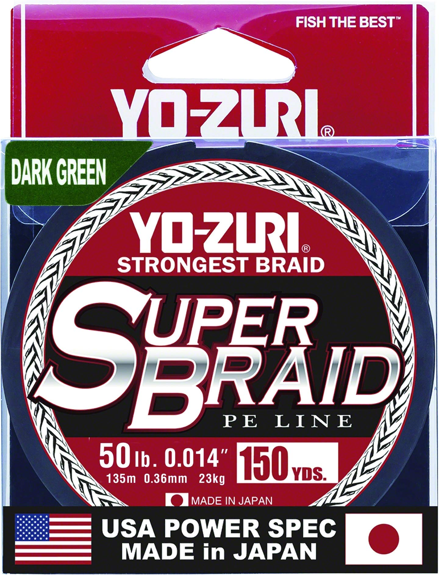 Yo-Zuri Super Braid 150 Yard Spool Dark Green 50Lb