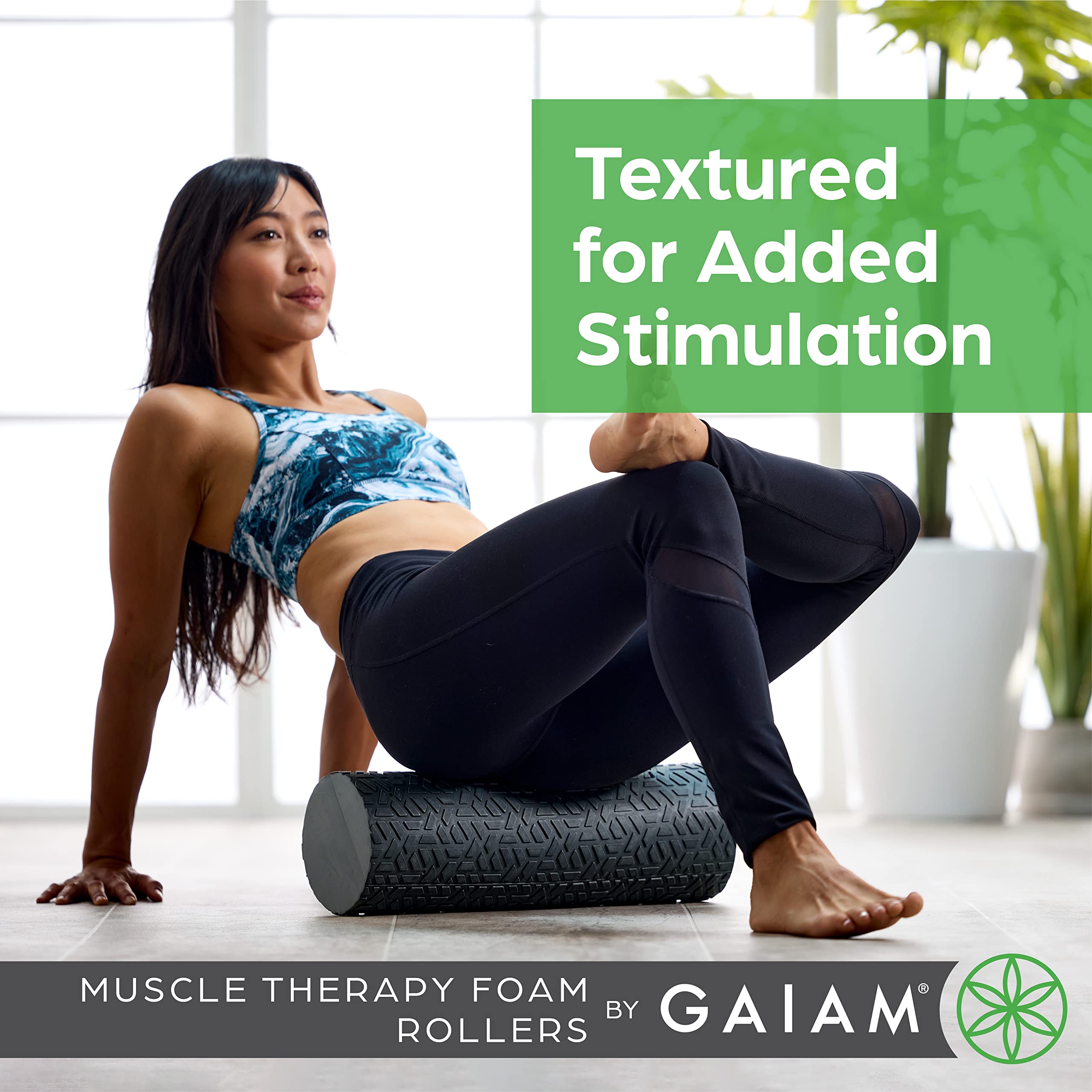 Gaiam Restore Foam Roller For Muscle Massage - 36'' Long Foam Roller, Deep Tissue Muscle Massager For Sore Muscles & Stimulation