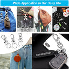 Yhyz Keychain Key Chain Rings Clips Swivel Bulk (10 Sets, Sliver), Swivel Lanyard Snap Hooks With Rings, Small Lobster Claw Clas