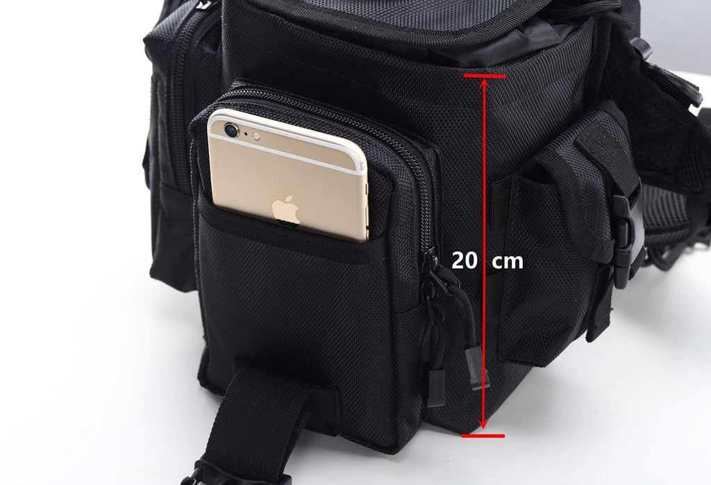 Jueachy Drop Leg Bag For Men Tactical Metal Detecting Thigh Pack With Water Bottle Pouch Black