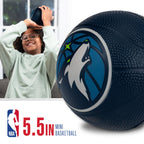 Franklin Sports Nba Minnesota Timberwolves Mini Foam Basketball - Kids 5.5'' Inch Toy Basketball For Over The Door + Mini Indoor