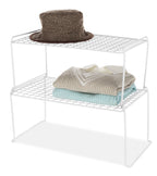 6030788 Stackable Shelf Wht 9''''H Whitmor 9 In. H X 20 In. W X 12 In. L White Stackable Shelf (Pack Of 1)