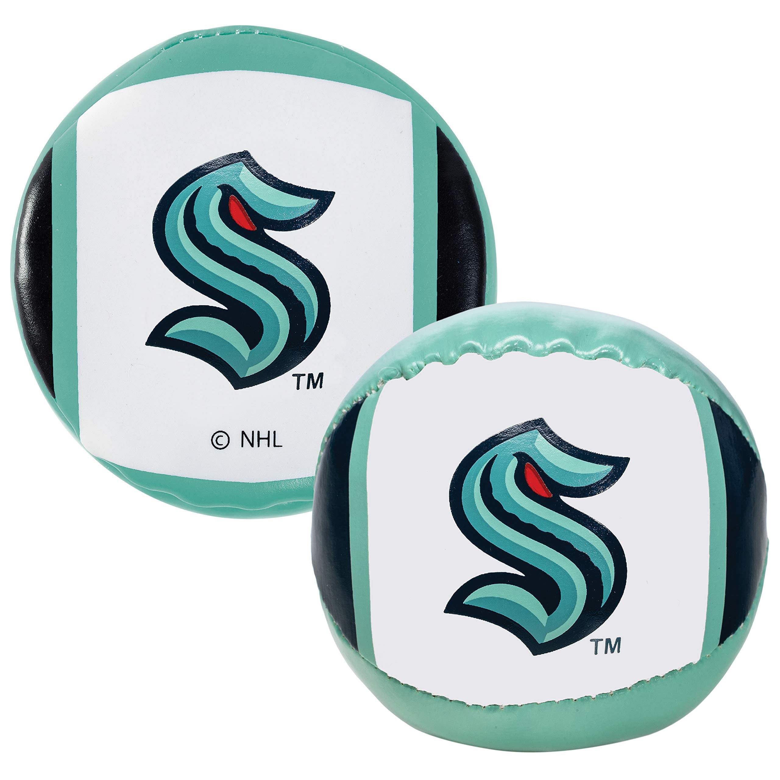 Franklin Sports Seattle Kraken Soft Sport Hockey Ball & Puck Set - Youth Toy Stuffed Ball & Puck - Team Logo - Nhl Official Lice