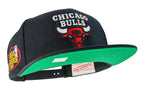 Mitchell & Ness Chicago Bulls Nba Top Spot Snapback Hat Adjustable Cap - Black1998 Nba Finals Side Patchhardwood Classics