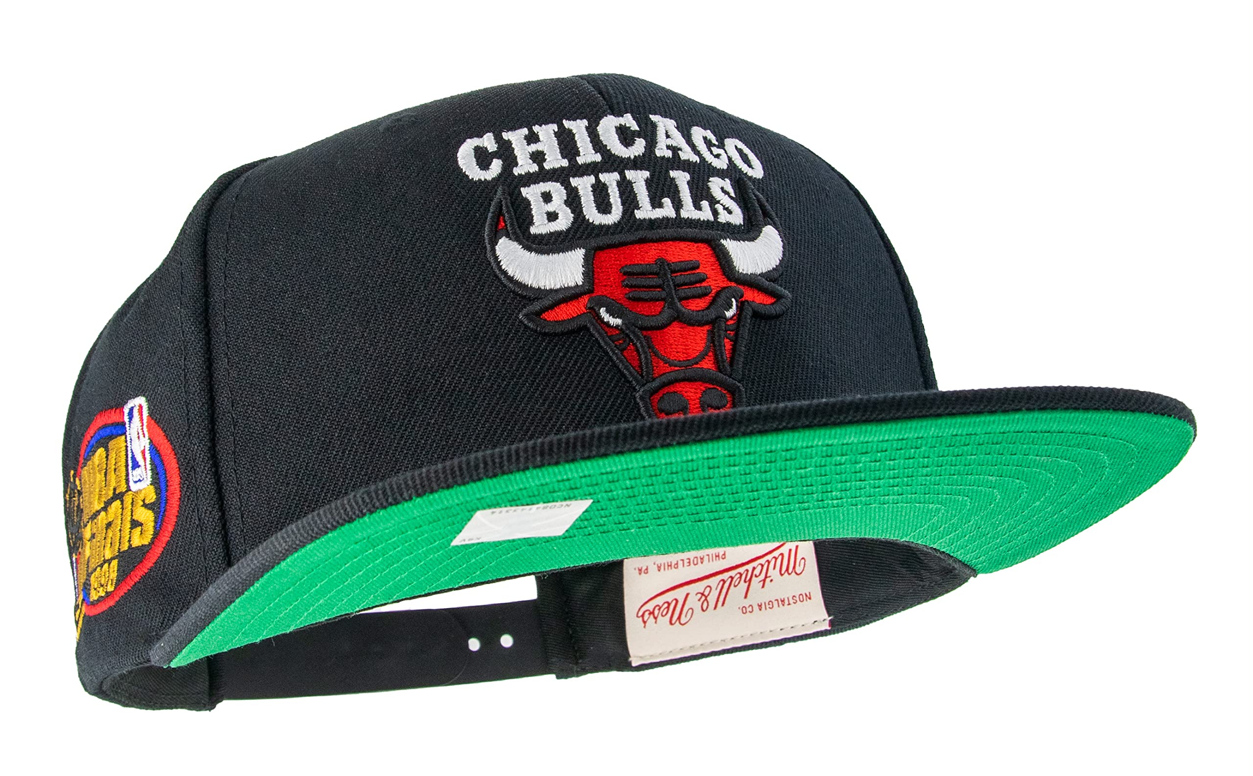 Mitchell & Ness Chicago Bulls Nba Top Spot Snapback Hat Adjustable Cap - Black1998 Nba Finals Side Patchhardwood Classics
