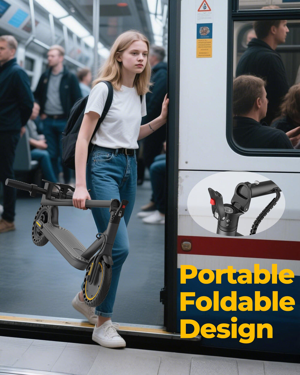 Electric Scooter with 350W Brushless Motor, 19 MPH Max Speed, 15 Miles Range, 8.5 Solid Tire, 3 Speed Modes, Cruise Control, Por