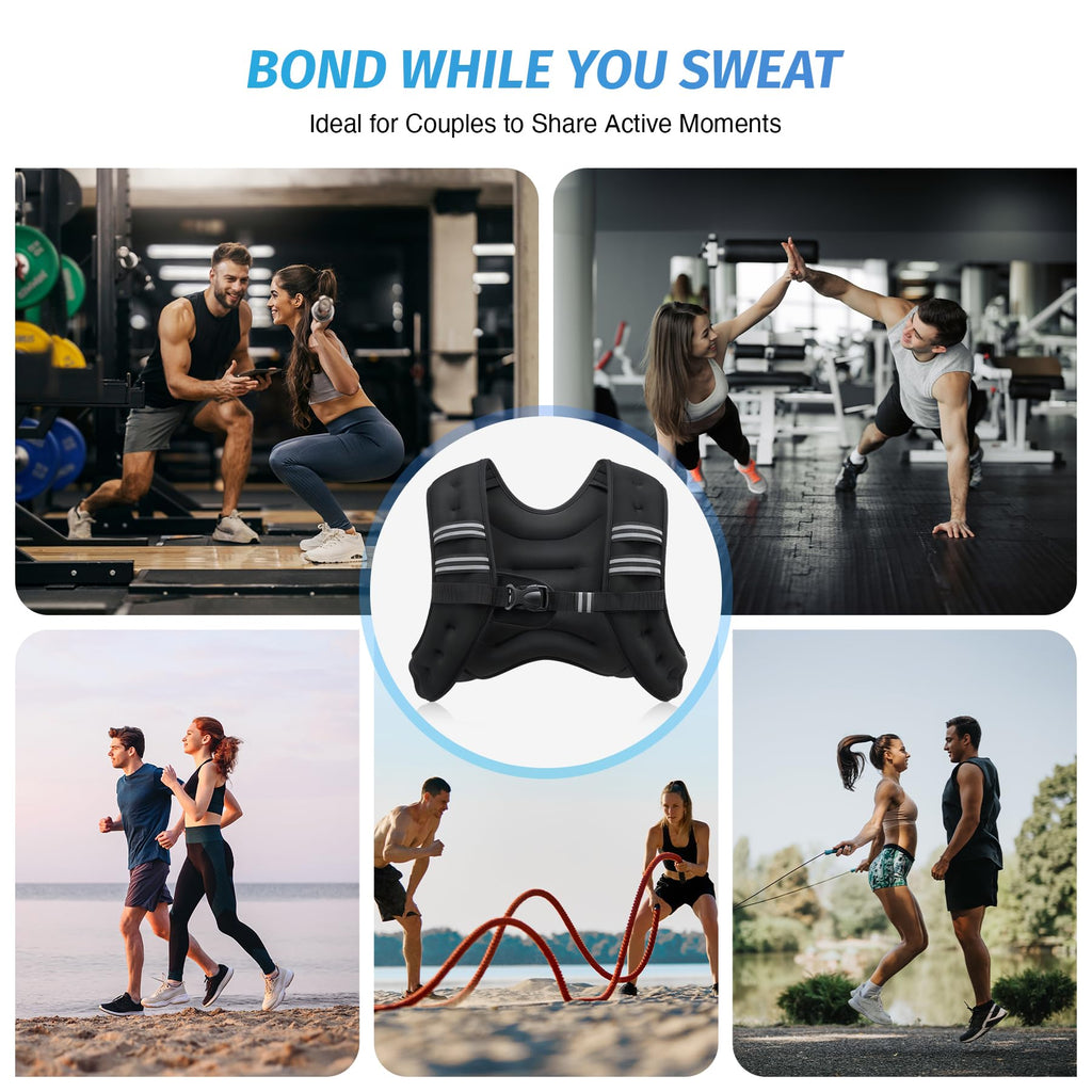 Zelus Weighted Vest 12Lb Weight Vest With Reflective Stripe For Workout, Strength Training, Running, Fitness, Muscle Building, W