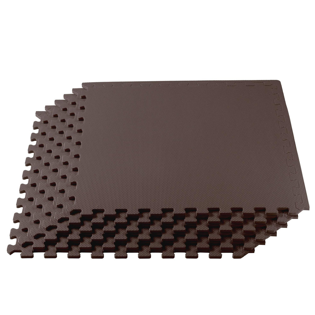 We Sell Mats Interlocking Anti-Fatigue Eva Foam Floor Mat, Brown, 6 Pack