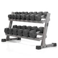 Xmark 380 Lb Rubber Encased Exercise & Fitness Hex Dumbbell Set, Dumbbell Set And Heavy Duty Dumbbell Rack, 10 To 50 Lb Hex Dumb