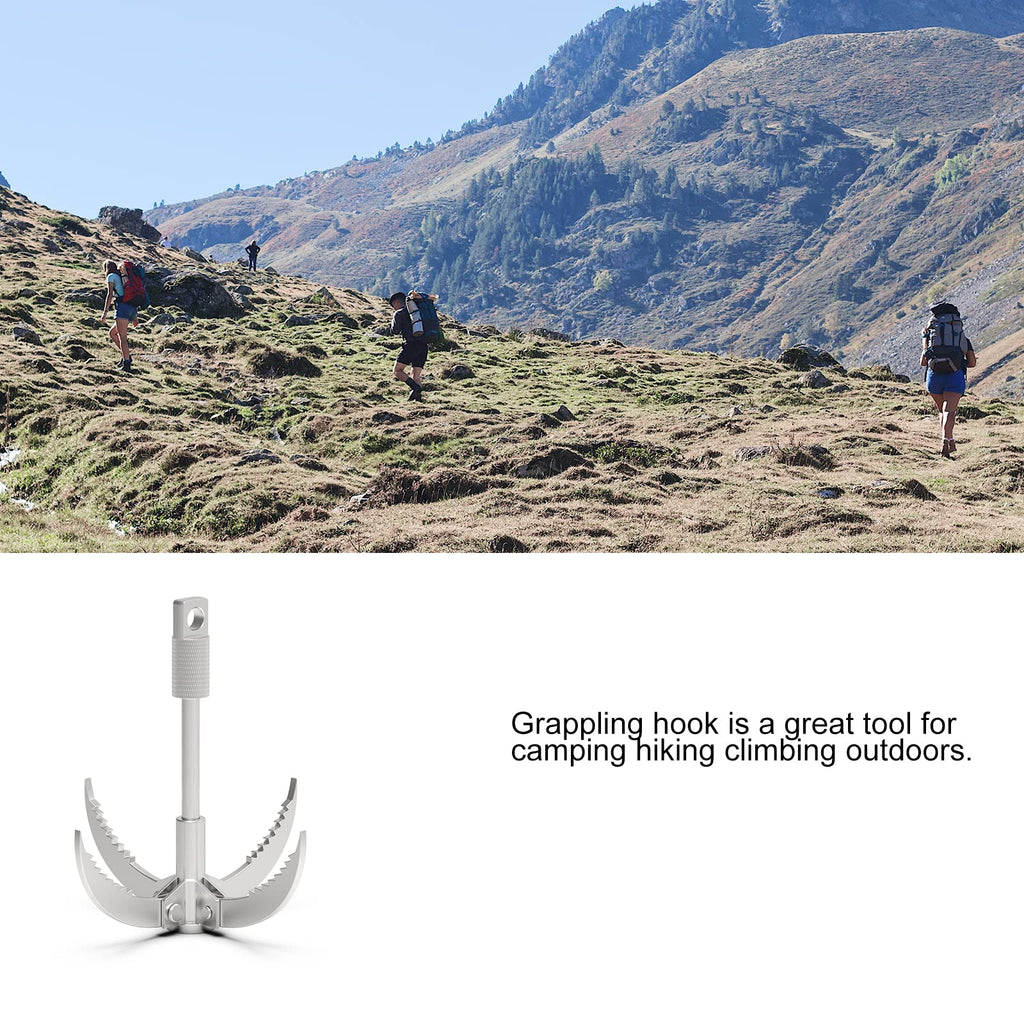 Ant Mag Grappling Hook Stainless Steel Claw Carabiner For Camping Hiking Tree Grabbing And Water Lifting Salvage