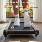 Hitgo Walking Pad Treadmill With 9% Auto Incline, Under Desk Treadmill For Home Office, Portable Design With 9-Level Incline, Re