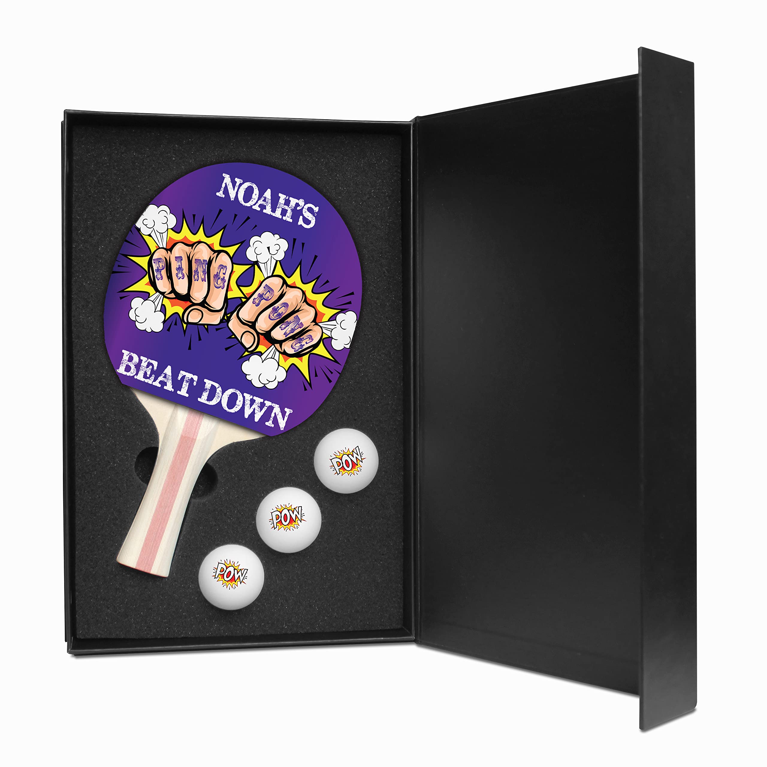 Ping Pong Paddle And Balls Boxed Gift Set (Design: Beat Down)