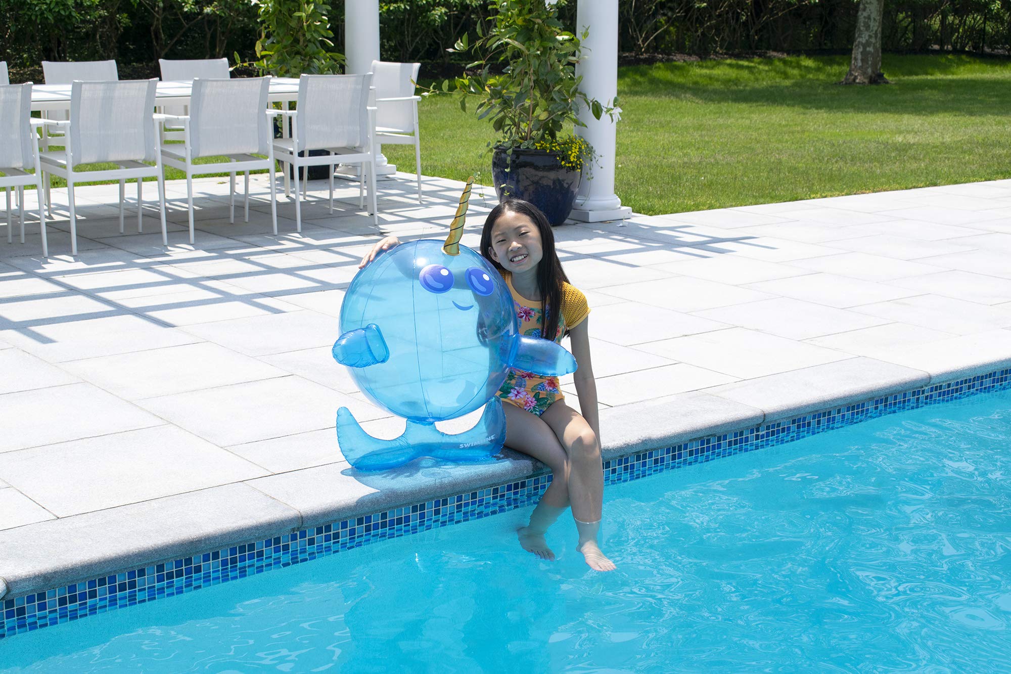 Swimline Inflatable Narwhal Beach Ball - One Size