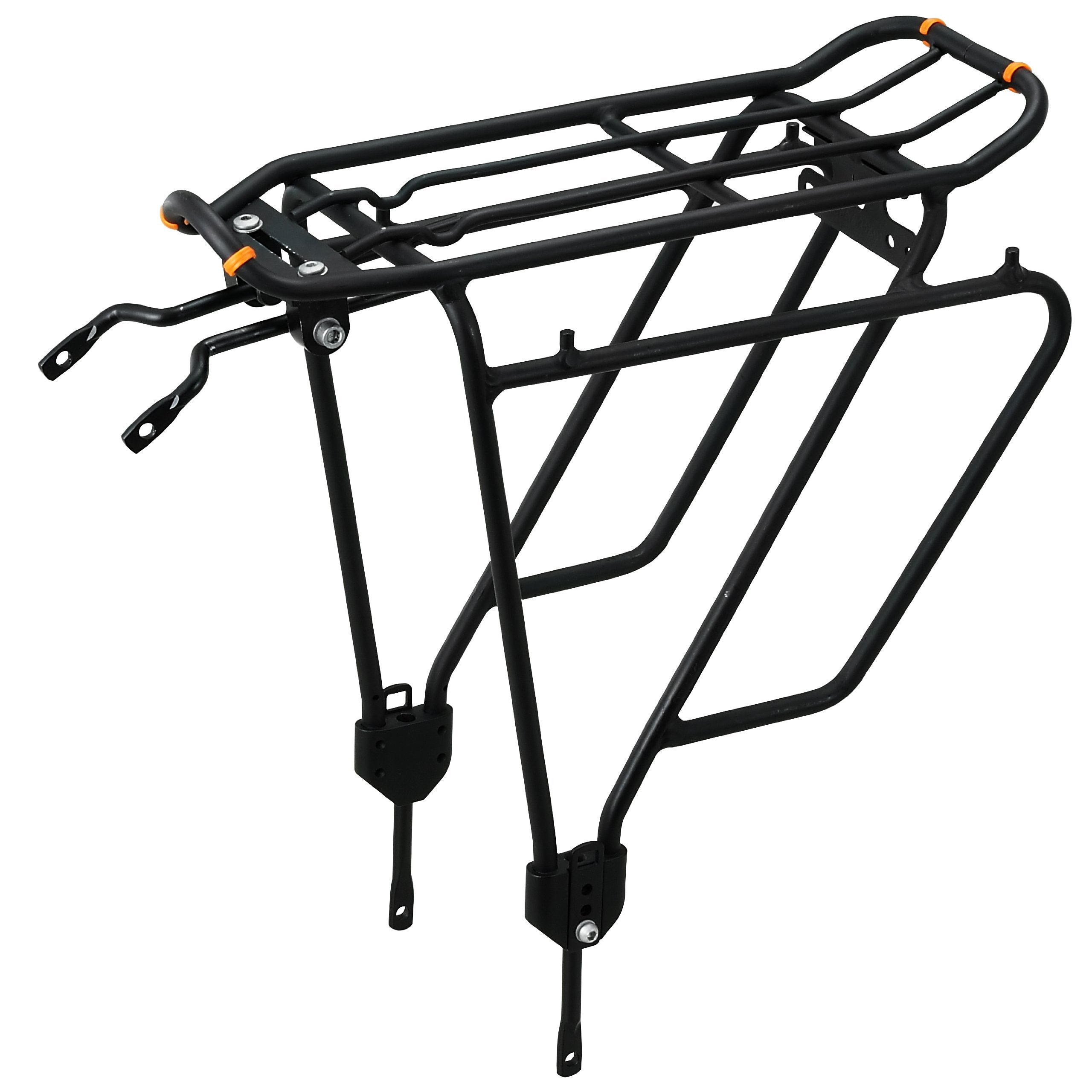 Ibera Bike Rack - Bicycle Touring Carrier Plus+ for Non-Disc Brake Mount, Frame-Mounted for Heavier Top & Side Loads, Height Adj
